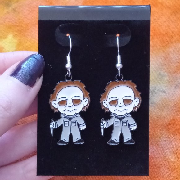 Handmade HALLOWEEN MICHAEL MYERS Earrings - Picture 2 of 6
